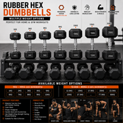 Rubber Hex Dumbbells – Professional Home & Gym Weights