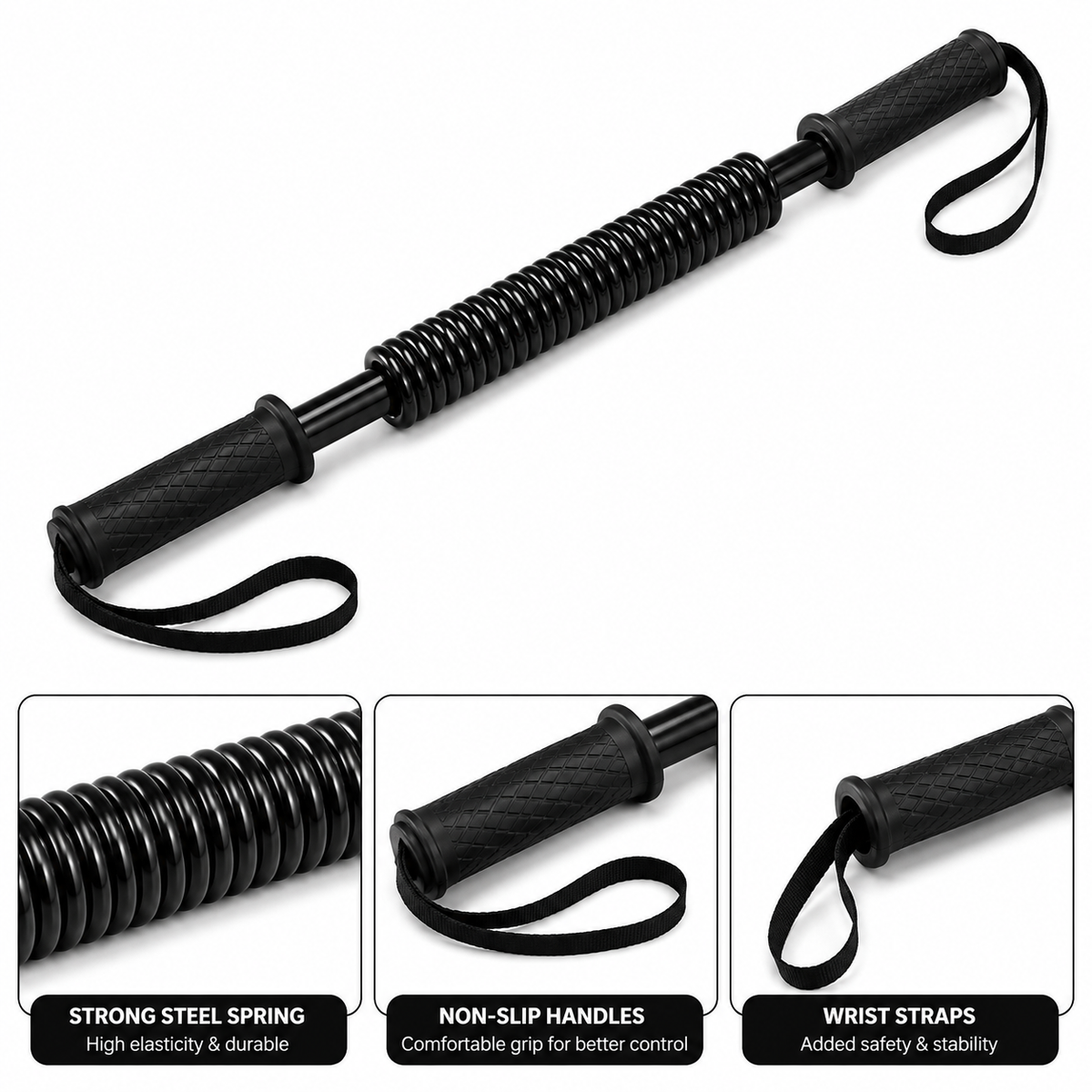 Power Twister Spring Bar – Upper Body Strength & Chest Workout Equipment