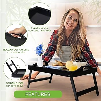 Foldable Bed Tray Table – Breakfast, Laptop & Serving Tray