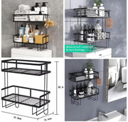 2-Tier Wall-Mounted Bathroom Organizer Rack
