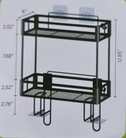 2-Tier Wall-Mounted Bathroom Organizer Rack