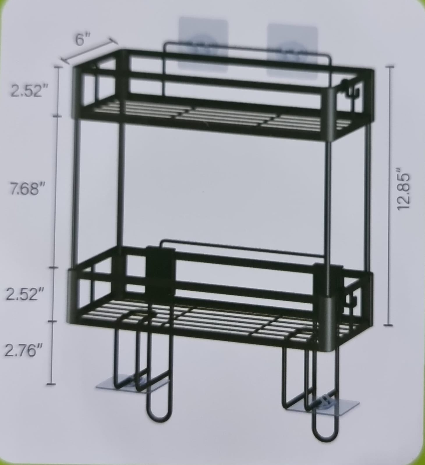 2-Tier Wall-Mounted Bathroom Organizer Rack