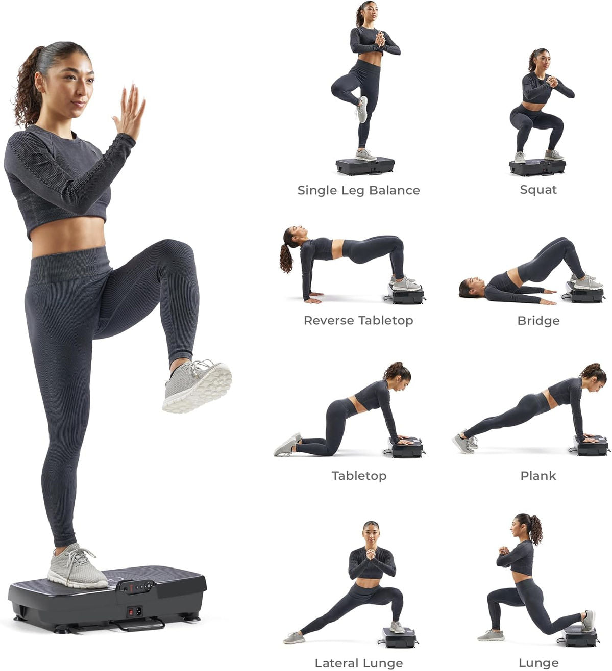 Full Body Vibration Plate Exercise Machine with Resistance Bands